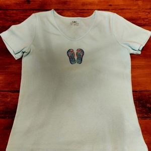 Ladies short sleeve embellished tee